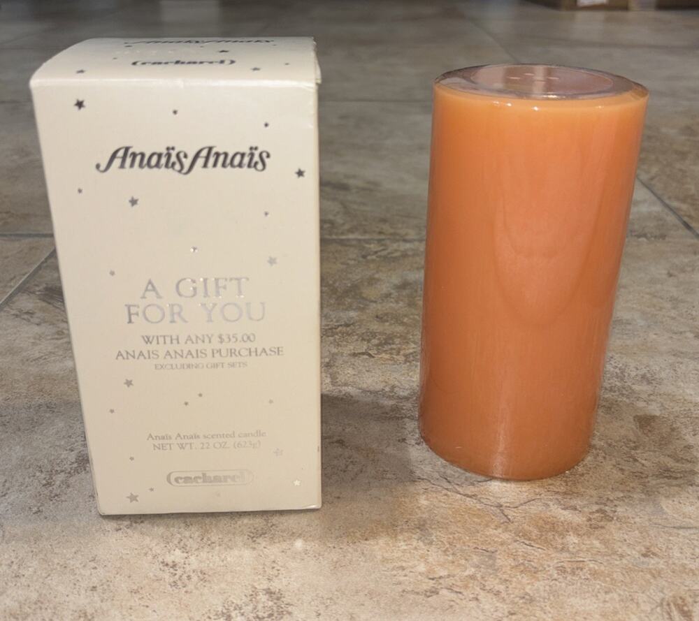 NOS Vintage Cacharel‎ Anais Anais 6” Tall Perfumed Pillar Candle 22 oz